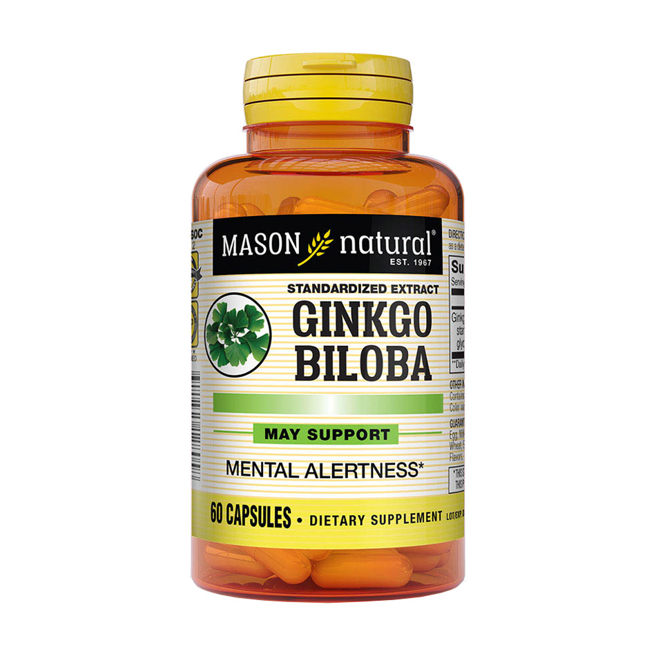Гінкго білоба екстракт Mason Natural Ginkgo Biloba, 60 гелевих капсул