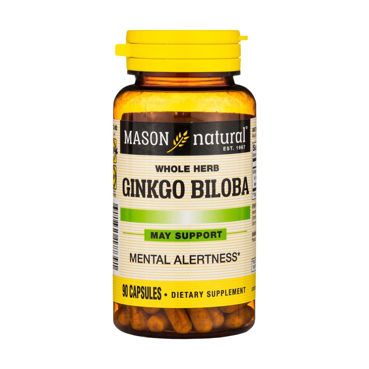Гінкго Білоба Mason Natural Ginkgo Biloba, 90 гелевих капсул