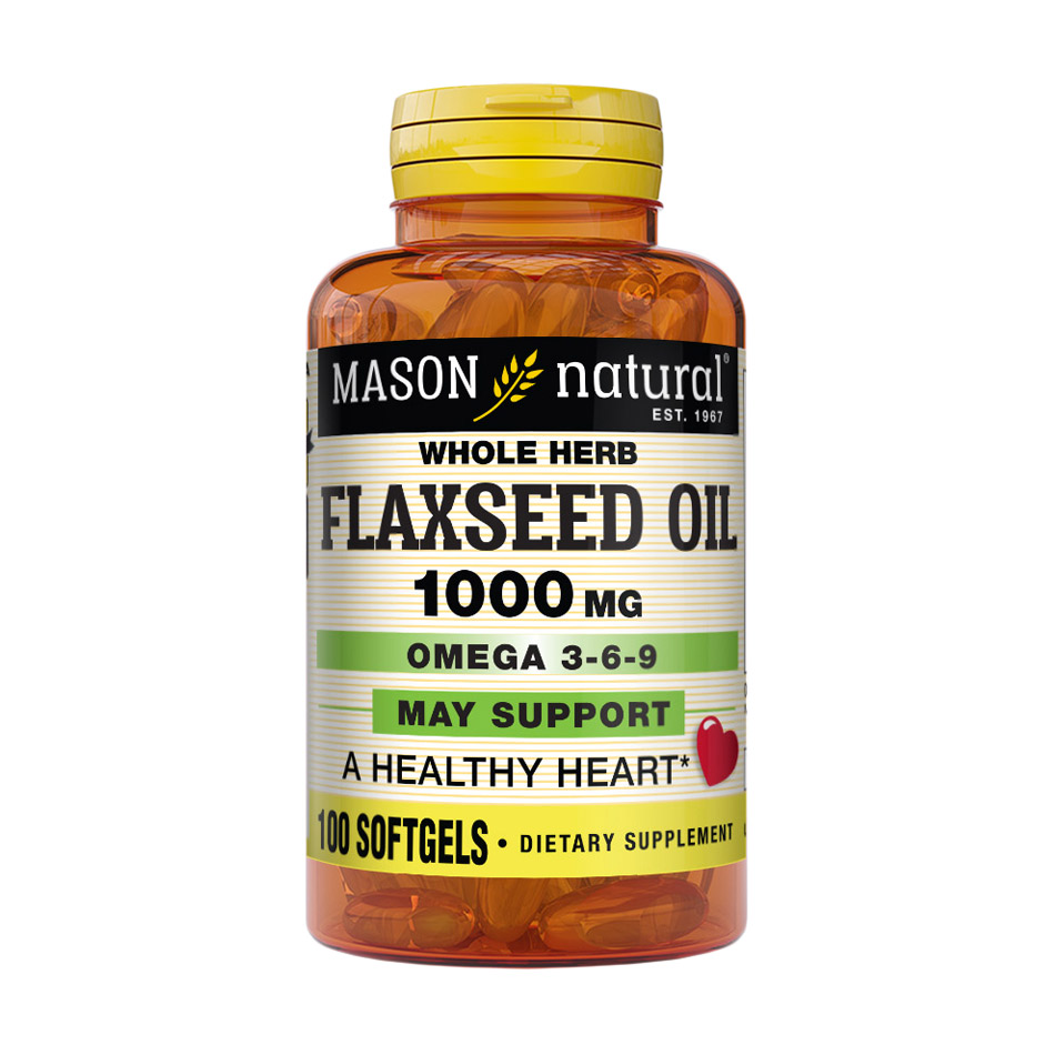 Омега 3-6-9 та лляна олія Mason Natural Flax Seed Oil Omega 3-6-9 1000 мг, 100 капсул
