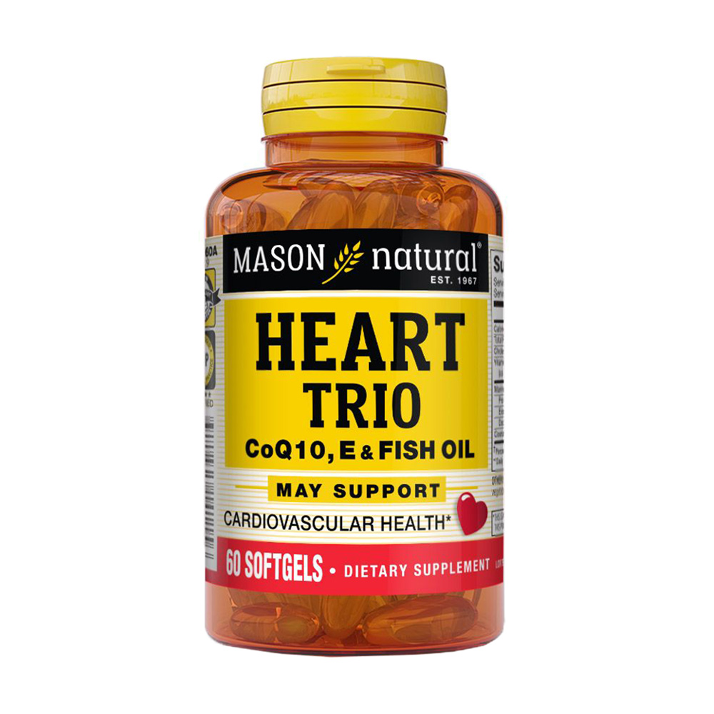 Здоров'я серця і судин Mason Natural Heart Trio CoQ10, Vitamin E &amp; Fish Oil, 60 капсул